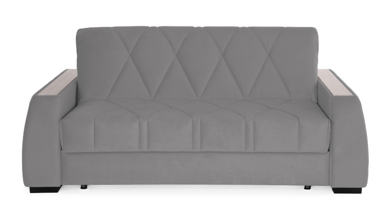 Диван - кровать Domo Pro с накладкой цвета ясень, стежка ромб, ткань Sky Velvet 08 140x216 — в мебель-центре Озерцо