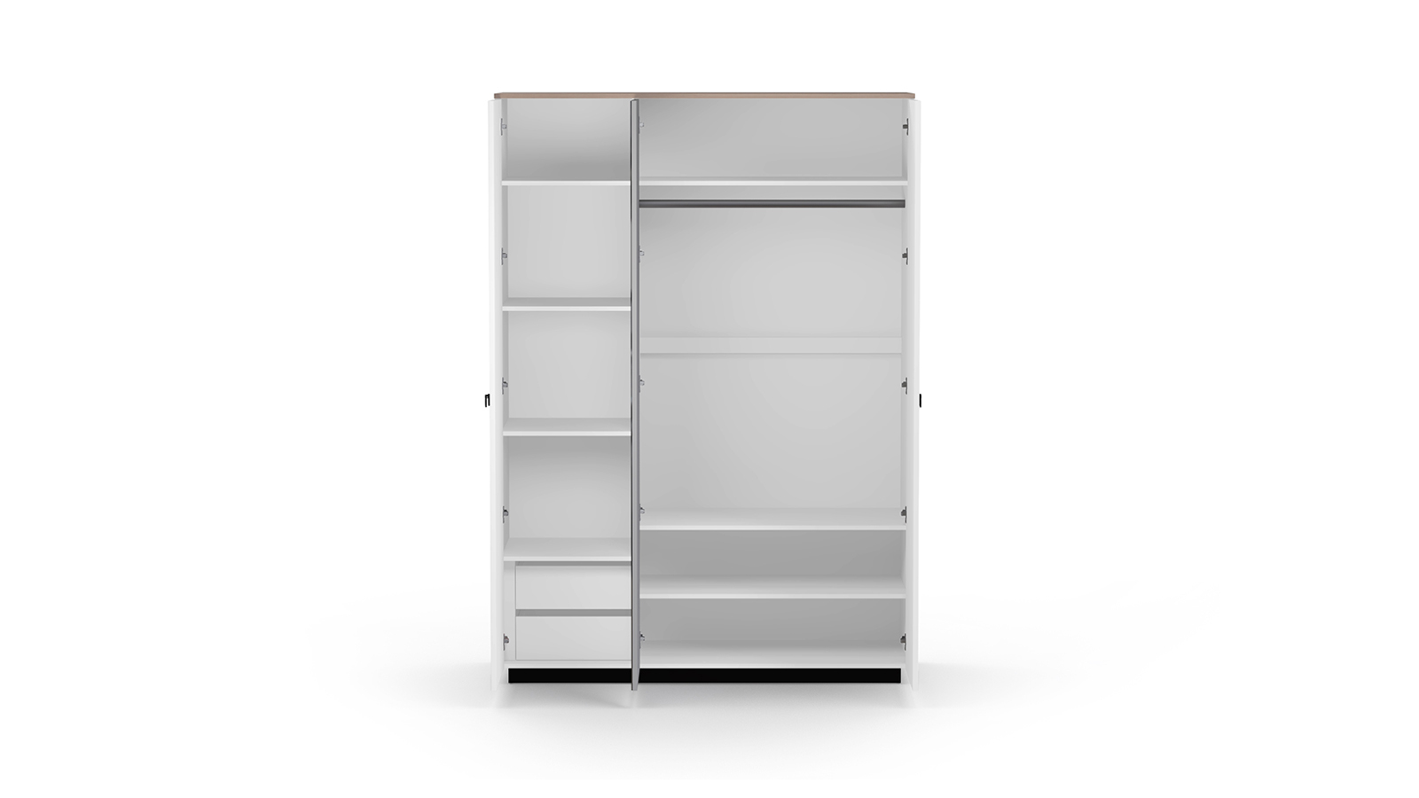 Шкаф трехдверный Zima, цвет Гикори кингстон + Белый 60x153 — купить в Озерце