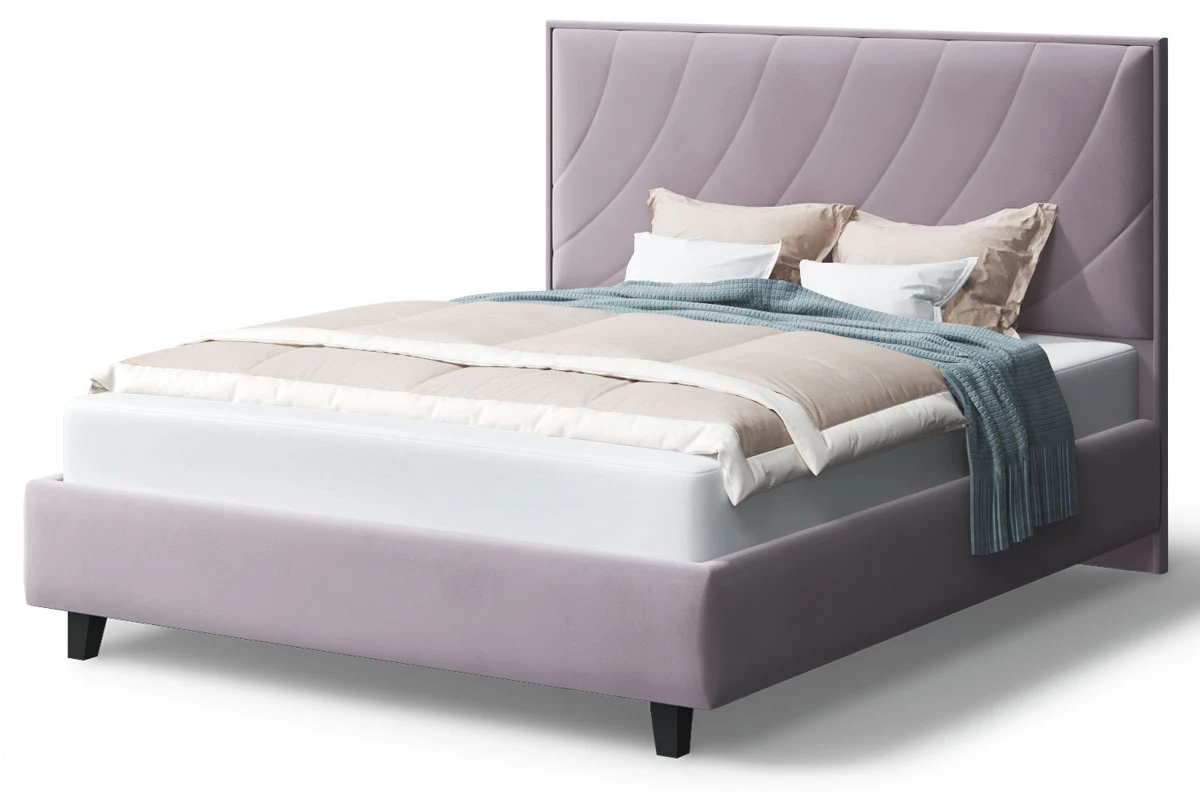 Кровать на опоре София с ПМ и бельев. ящ 140х200 (Нео 15/Лиловый) - купить в Озерце