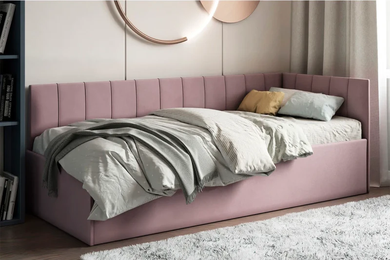 Кровать Мика с ПМ 80х200 универсальная California 390 (Розовый) - купить в Озерце