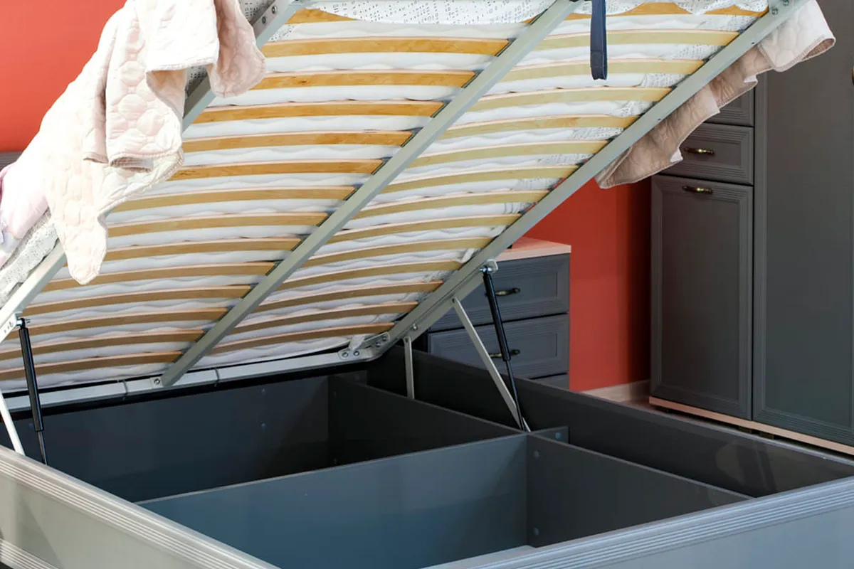 Кровать КР-1002-СО с ПМ 140х200 (Серый Оникс) - купить в Озерце