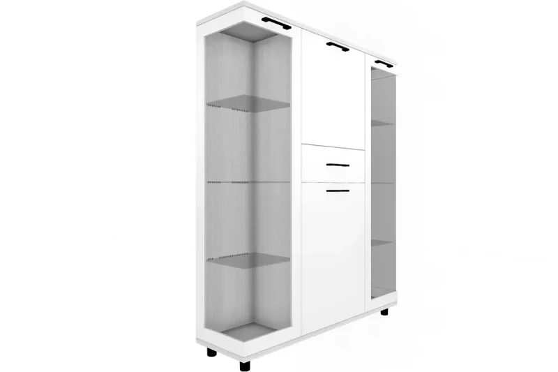 Шкаф многоцелевой ШК-5080-СЯ-БГ (Снежный Ясень/Белый Бриллиант Глянцевый) в мебель-центре Озерцо