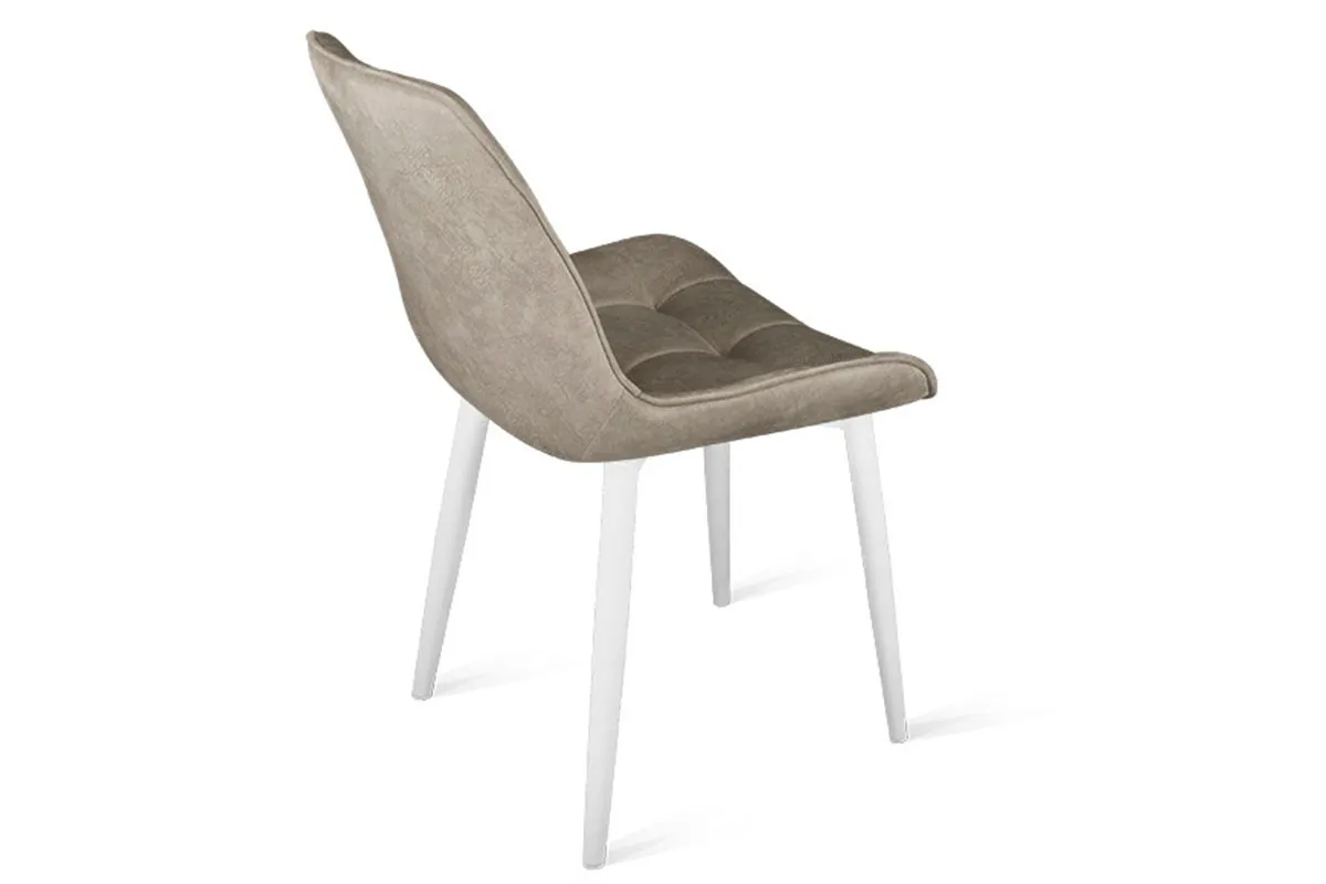 Стул Boston (Белый Муар/Велюр V005 Cветло-бежевый) - купить в Озерце