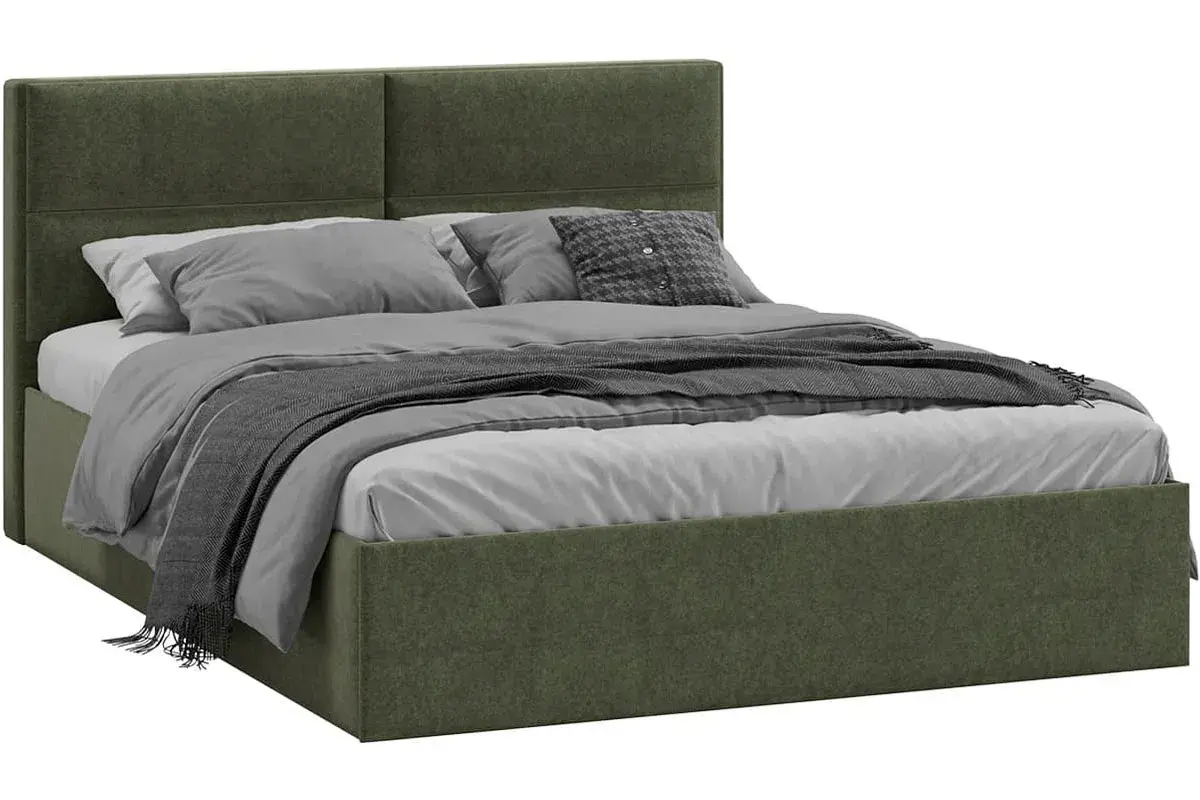 Кровать универсальная Глосс Тип 1 160х200 с ПМ без заглушины (Микровелюр/Jercy Deep Green) - купить в Озерце