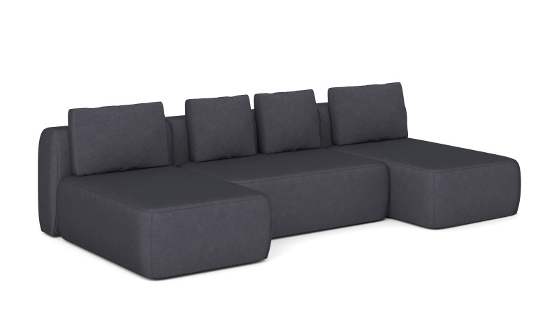 Диван модульный 3-секционный Molto 125+125+125 ткань Galaktika blue 147x300 — купить в Озерце