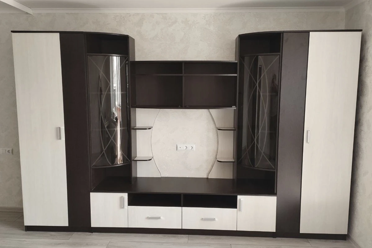 Гостиная ЦРК.ПЛР.01 Палермо-1 (Анкор темный/Анкор белый) — Мебель-центр Озерцо