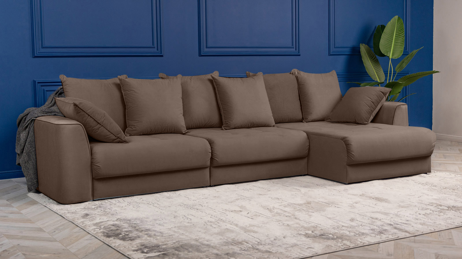 Диван угловой Monako New, Тк. Casanova Chocolate 156x356 — купить в Озерце