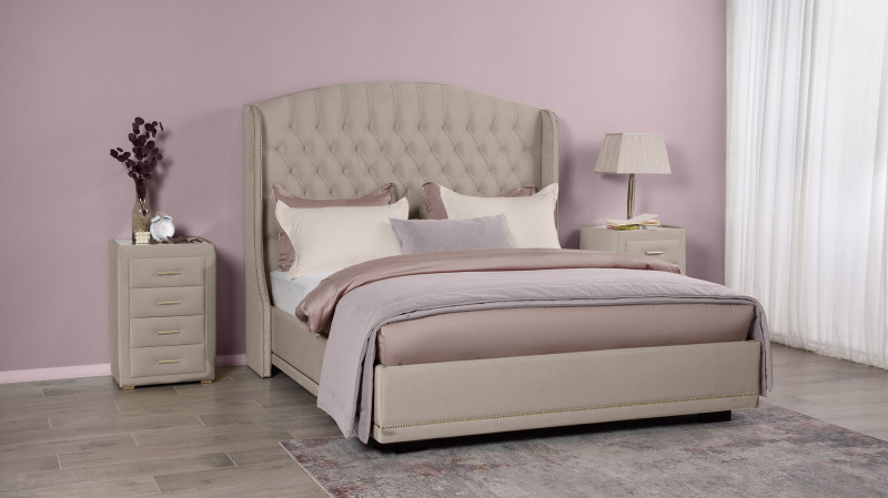 Кровать Rachel New I 160x200, Тк. Sky Velvet 03 gold - купить в Озерце