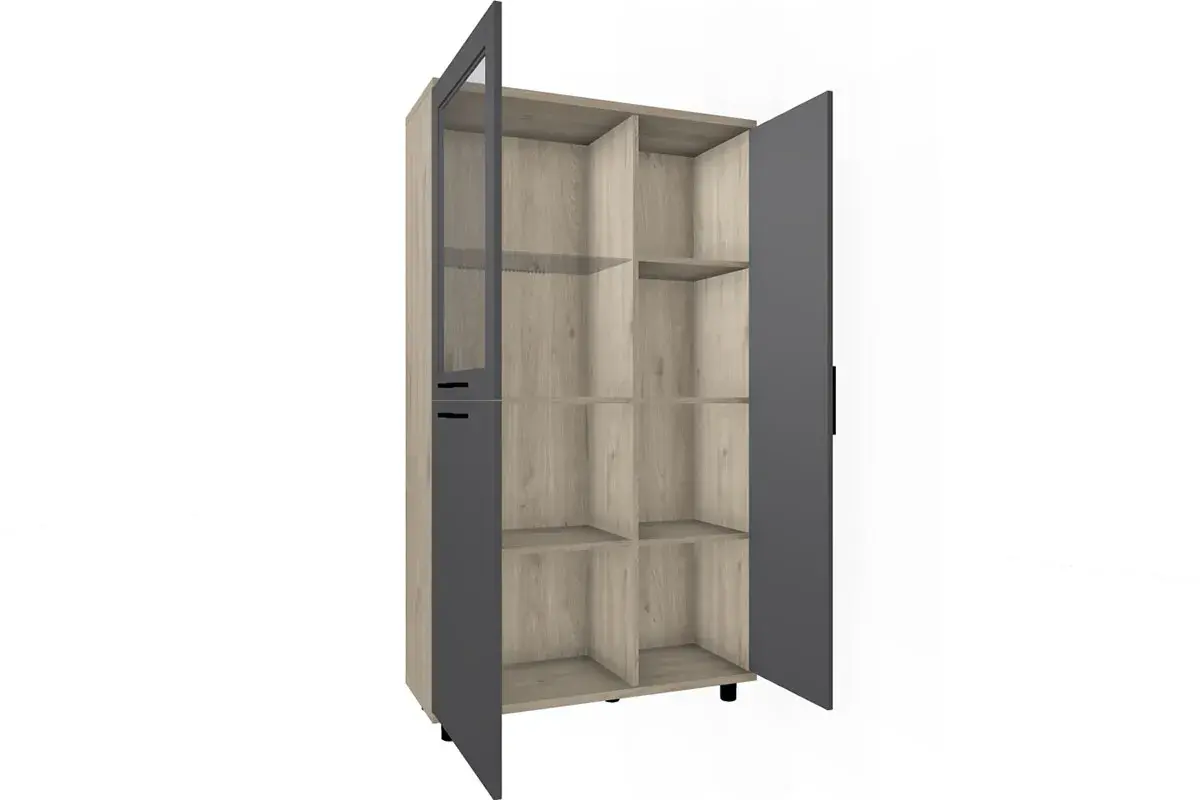 Шкаф многоцелевой ШК-5084-ГС-АМ (Гикори Джексон Светлый/Антрацит Матовый) в мебель-центре Озерцо