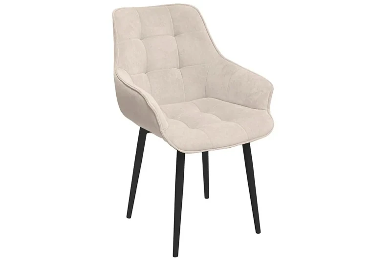 Стул Шато (конус Т2) (Черный муар/Велюр DREAM Beige/Бежевый) - купить в Озерце