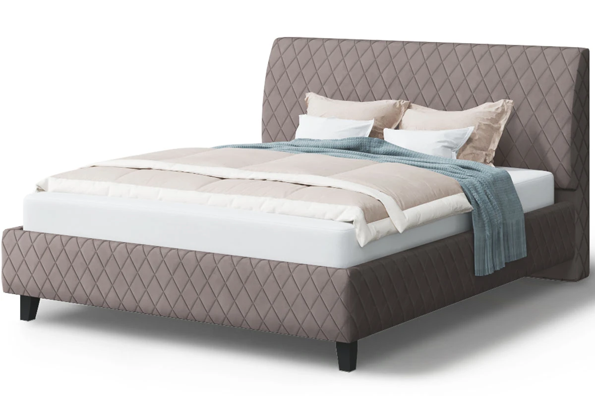Кровать на опоре Хилтон с ПМ и бельев. ящ 180х200 (Бренди лайт 05/Кофе) - купить в Озерце