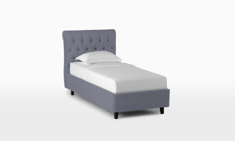 Кровать Allegro, ткань Aura 11, декор жемчуг, 90x200 - купить в Озерце