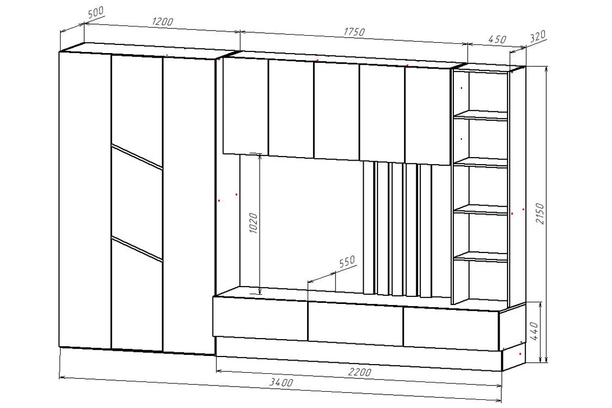 Гостиная Лиза-1 ЦРК.ЛЗ.01 (Анкор Белый/Сатин) — Мебель-центр Озерцо