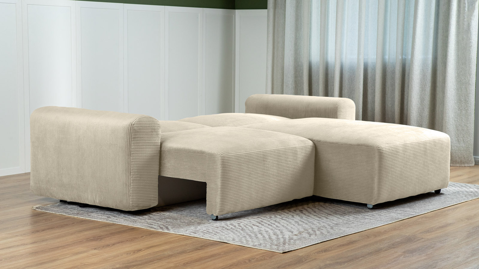 Диван -кровать угловой Raklet ткань Cilium Bone 156x258 — купить в Озерце