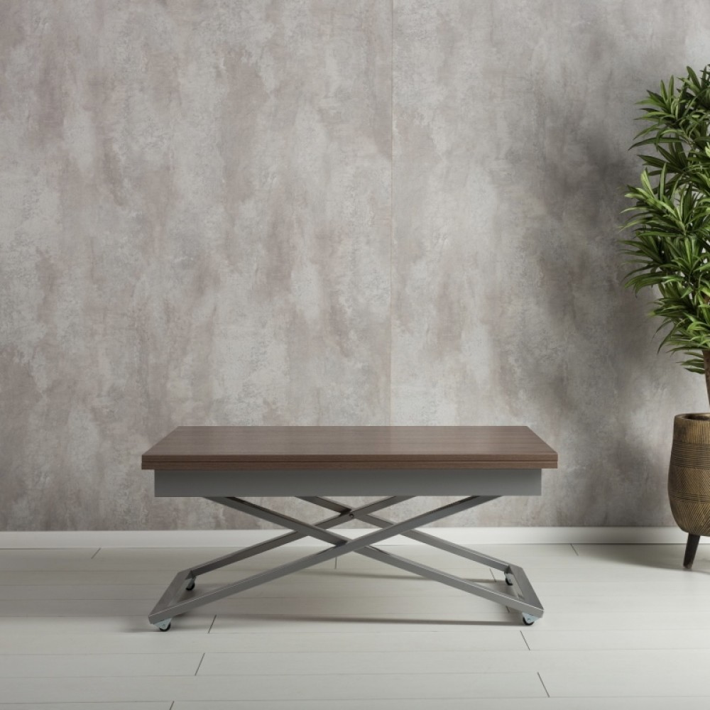 Стол-трансформер Apollo шамони темный/подстолье серебро - купить в Озерце