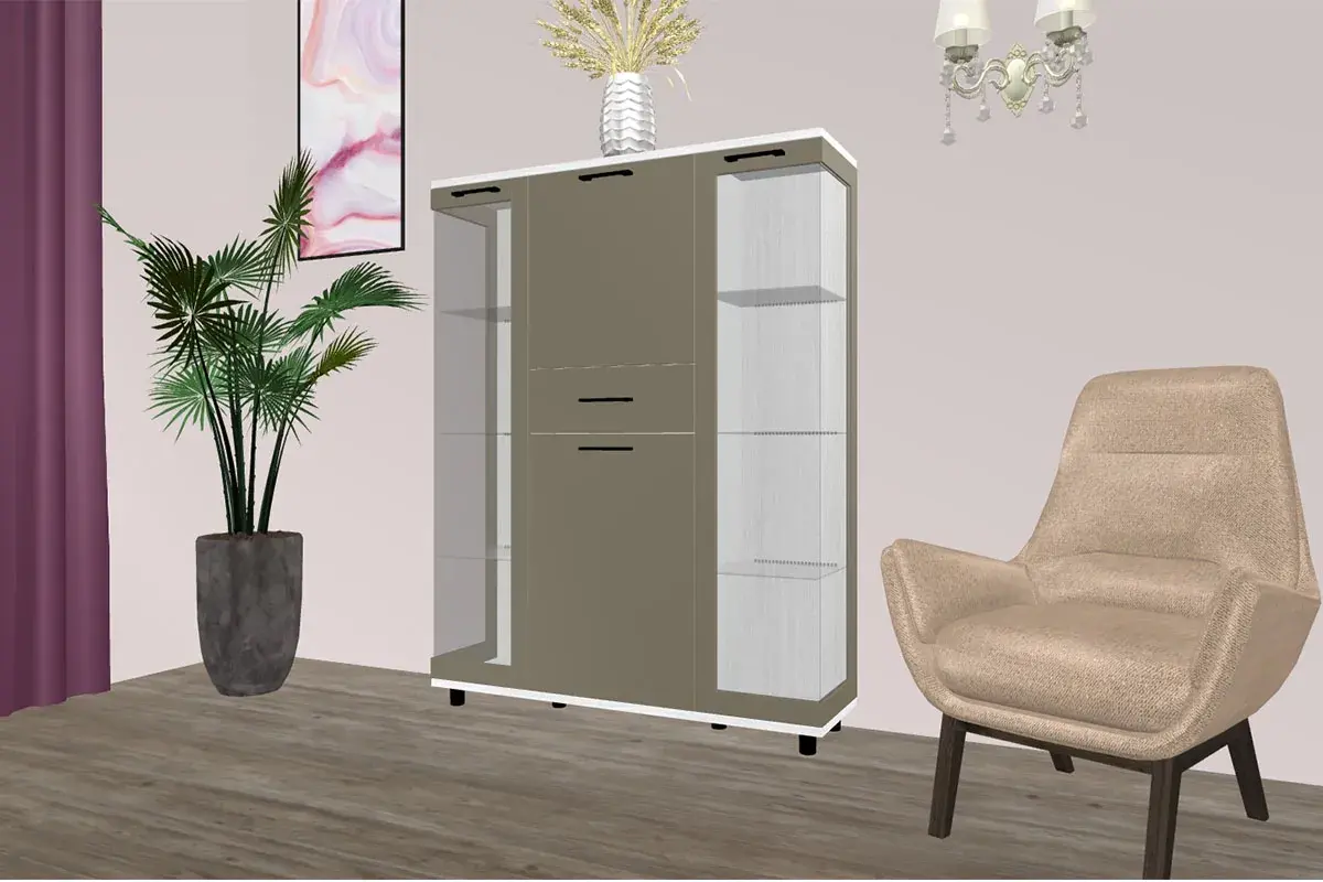 Шкаф многоцелевой ШК-5080-СЯ-ЛМ (Снежный Ясень/Латте Матовый) в мебель-центре Озерцо