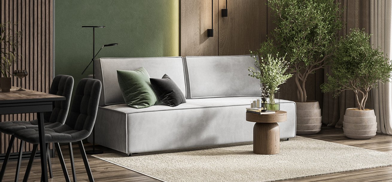 Диван NORD mini велюр Monolit сталь — купить в Озерце