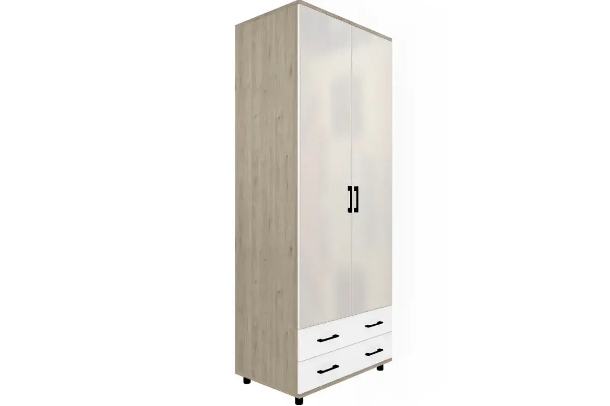 Спальня Грейс комплект 6 (Гикори Джексон Светлый/Белый Бриллиант Глянцевый) - купить в Озерце