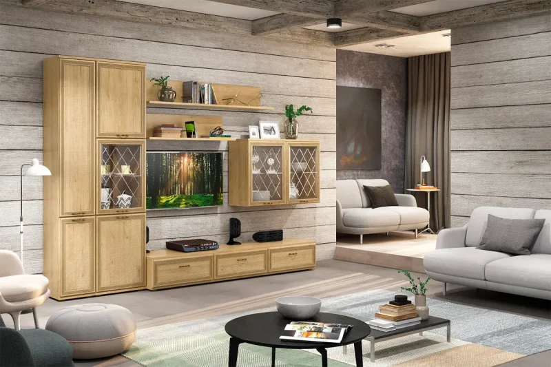 Гостиная Карина (Гикори Джексон Светлый) — Мебель-центр Озерцо