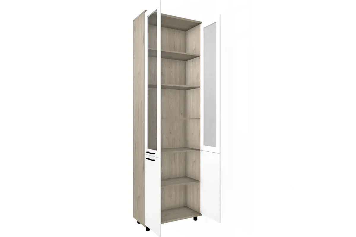 Шкаф многоцелевой ШК-5035-ГС-БГ (Гикори Джексон Светлый/Белый Бриллиант Глянцевый) в мебель-центре Озерцо