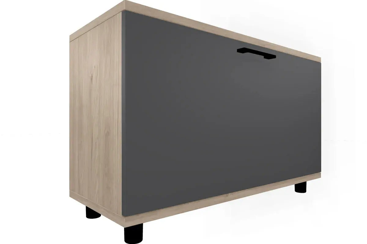 Прихожая Грейс комплект 9 (Гикори Джексон Светлый/Антрацит Матовый) — Мебель-центр Озерцо