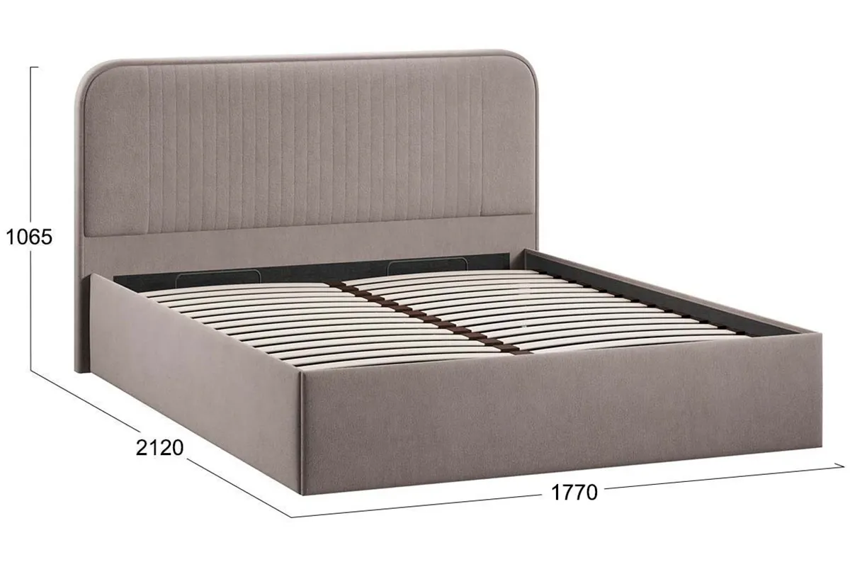 Кровать Тиффани Тип 1 с ПМ и заглушиной 160х200 (Велюр/Мокко темный) - купить в Озерце