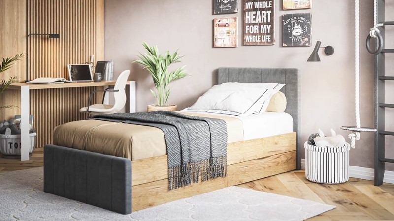 Кровать ЛОФТ Мини Орех Селект, MONOLIT Латте - купить в Озерце