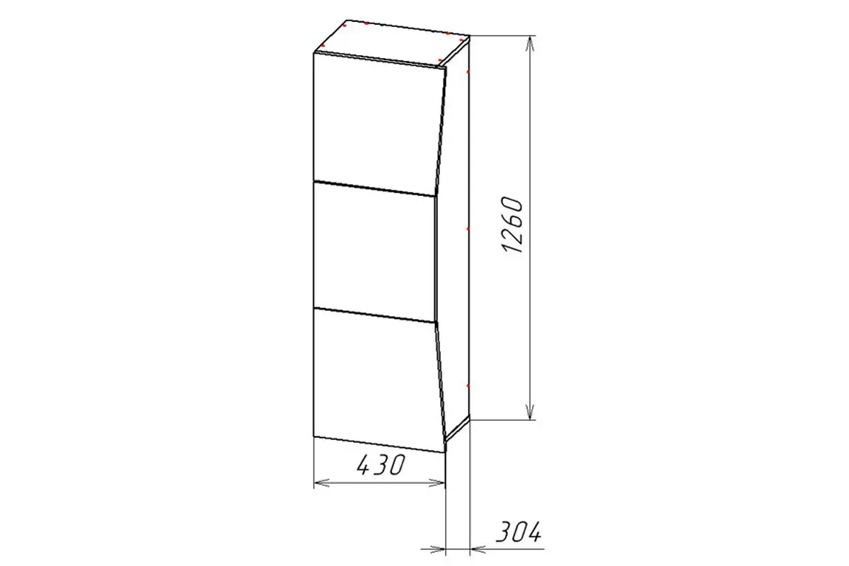 Пенал навесной Оникс-12 (Графит) в мебель-центре Озерцо