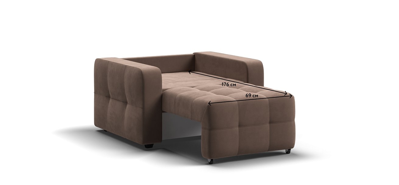 Денди кресло-кровать Велюр Монолит мокко — купить в Озерце