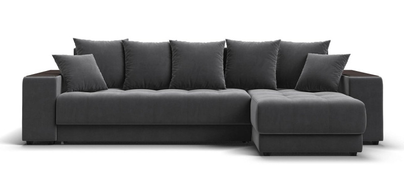 Ванкувер угловой диван Велюр Монолит серый — купить в Озерце