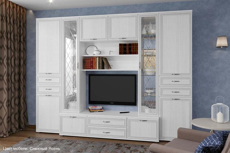 Гостиная Карина-17 (Снежный Ясень) — Мебель-центр Озерцо