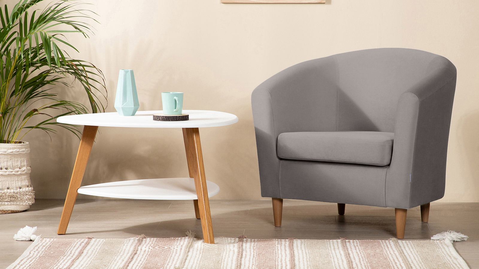 Кресло Moony Casanova Grey, светлые ножки 75x80 — купить в Озерце