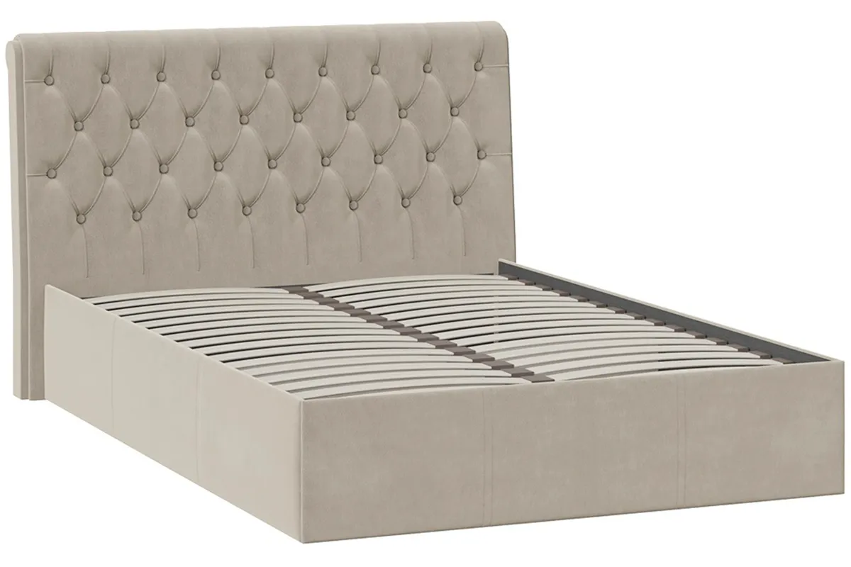 Кровать Скарлет 140х200 Тип 1 (Велюр/Мокко светлый) - купить в Озерце