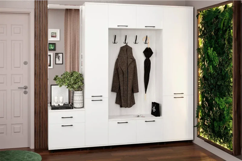 Прихожая Грейс комплект 3 (Снежный Ясень/Белый Бриллиант Глянцевый) - заказать на Ozerco.com Прихожая Грейс комплект 3 (Снежный Ясень/Белый Бриллиант Глянцевый) — Мебель-центр Озерцо