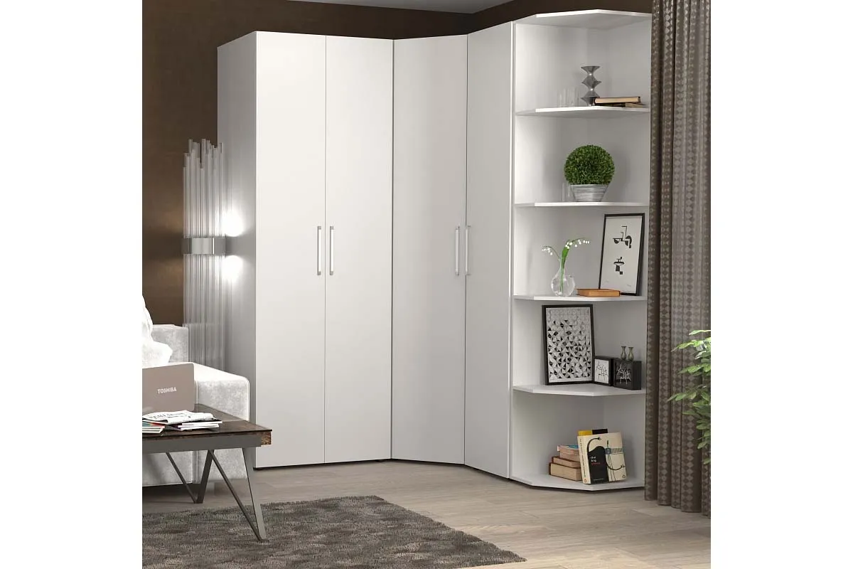 Шкаф угловой Монако 156 (Белый) в мебель-центре Озерцо