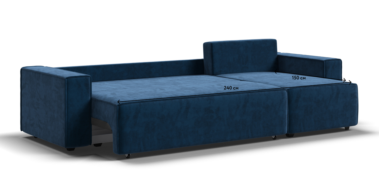 Норд угловой диван Велюр Монолит синий — купить в Озерце