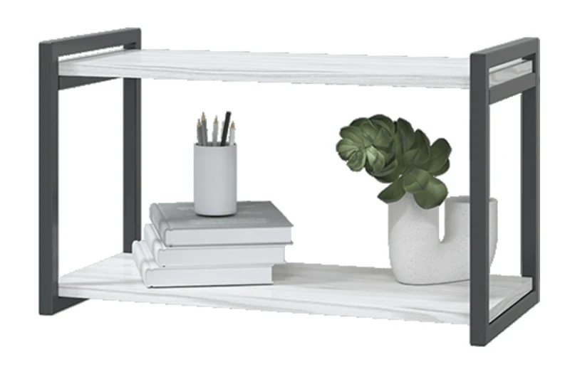 Полка на мет.каркасе Оливер 600*360 (Ясень Анкор светлый) — Мебель-центр Озерцо