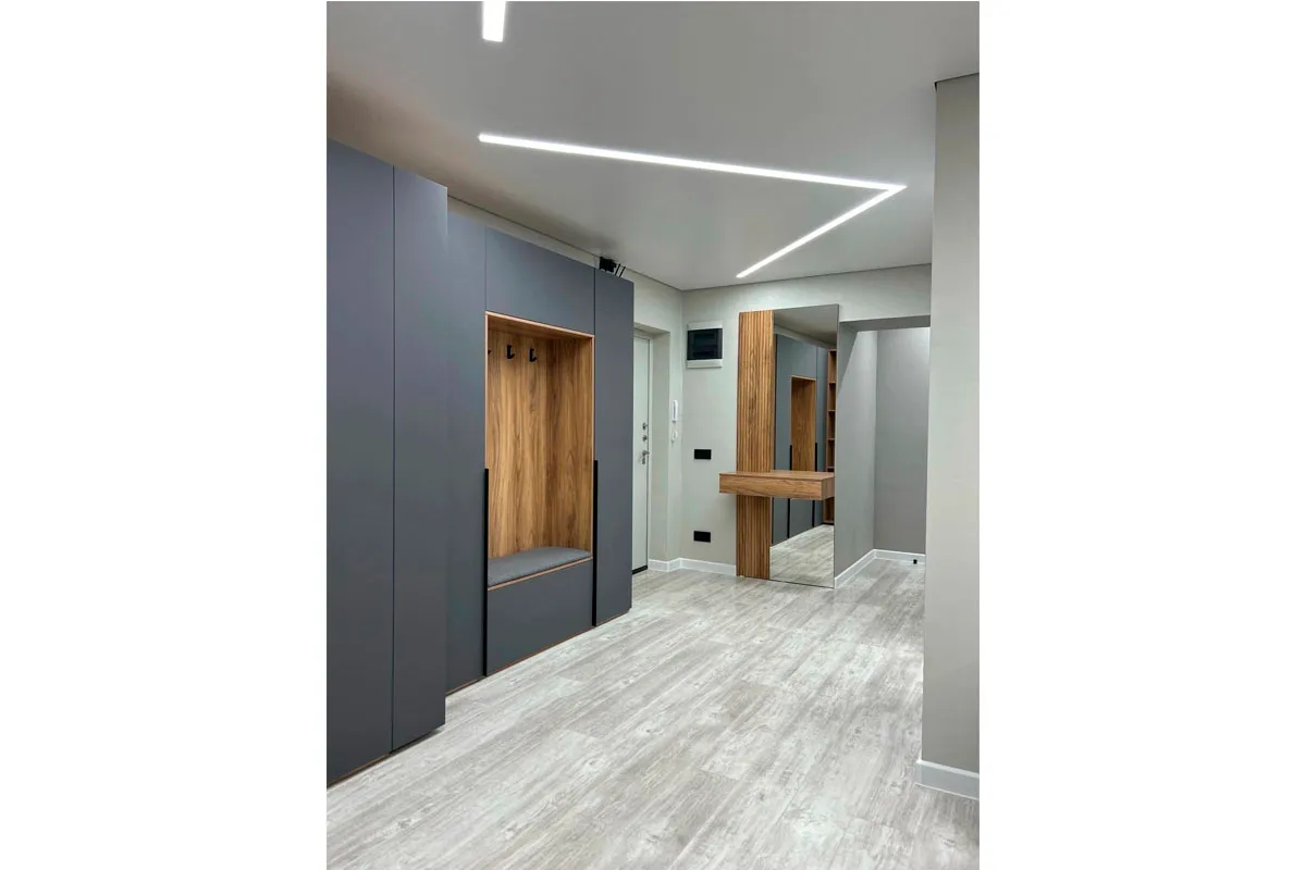 Тумба подвесная с зеркалом Порто СМ-102.08.001 (Яблоня Беллуно) — Мебель-центр Озерцо