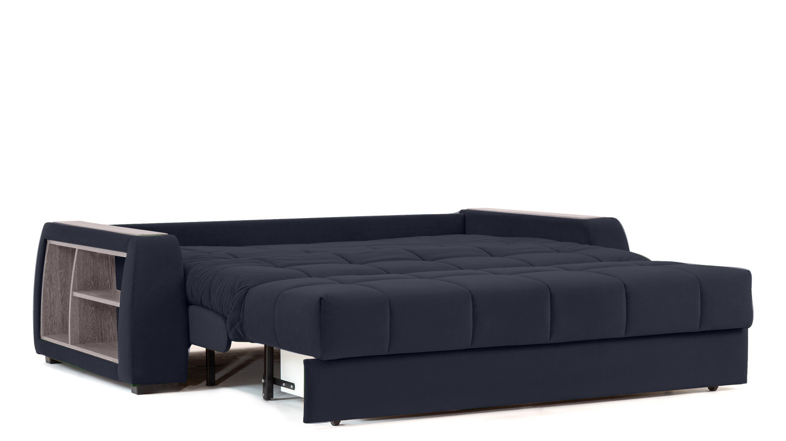 Диван - кровать Domo Pro с полками цвета ясень, стежка квадрат, ткань Casanova Scandy 140x216 — в мебель-центре Озерцо
