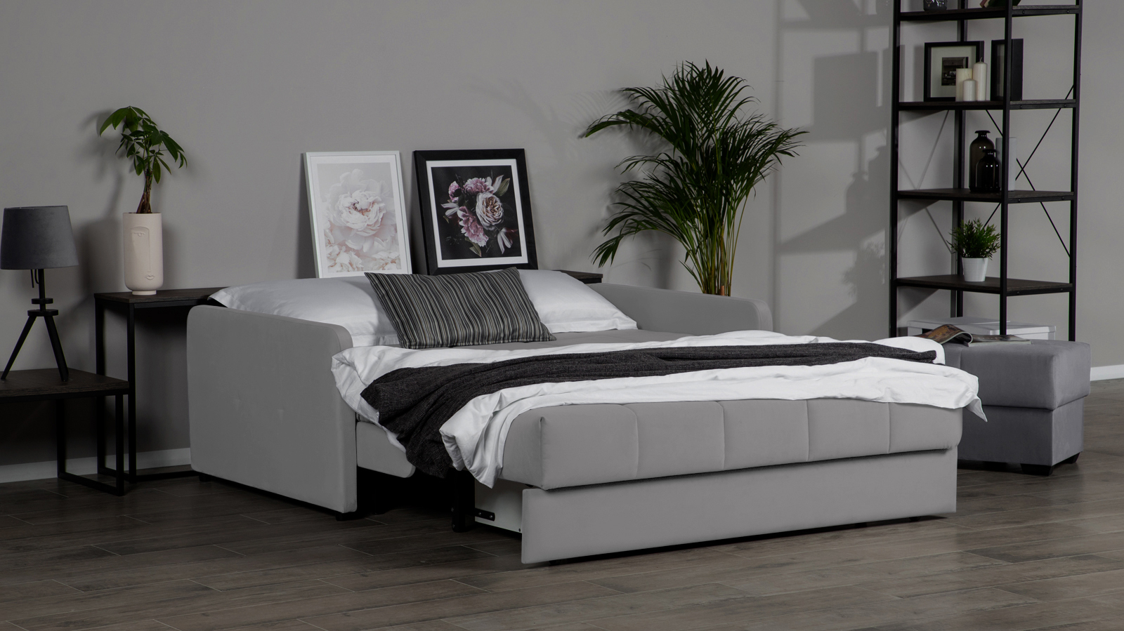 Диван - кровать Domo Pro с мягкими подлокотниками, стежка квадрат, ткань Sky Velvet 08 180x216 — в мебель-центре Озерцо