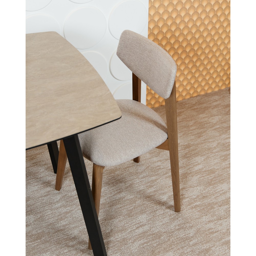 Стол МИЛАН-4 HPL 80х80/110 камень беж/муар.чер - купить в Озерце