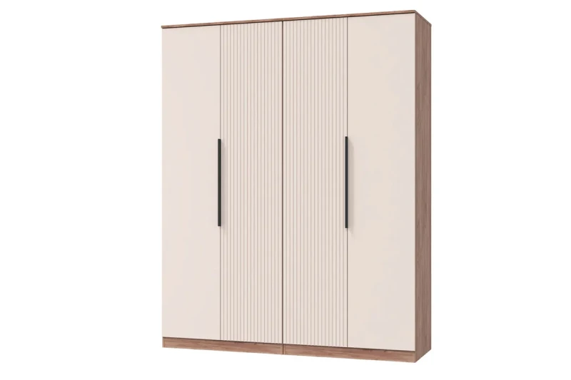 Шкаф 4х-дверный Тоскана (Дуб Табачный/Бисквит) в мебель-центре Озерцо