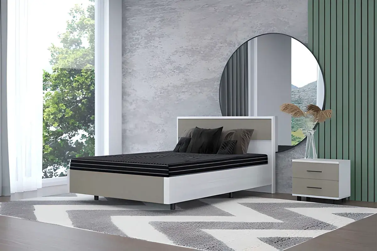 Кровать КР-5001-СЯ-ЛМ (Снежный Ясень/Латте Матовый) - купить в Озерце