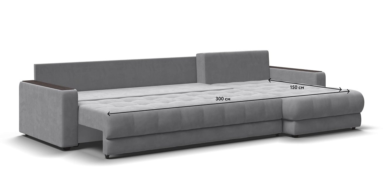 Угловой диван BOSS 3.0 MAX велюр Monolit сталь — купить в Озерце