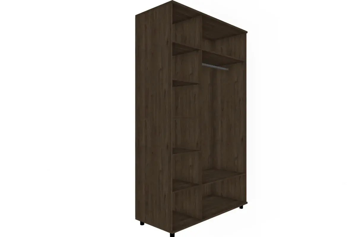 Шкаф для одежды и белья ШК-5001-ГТ-БГ (Гикори Джексон Темный/Белый Бриллиант Глянцевый) в мебель-центре Озерцо