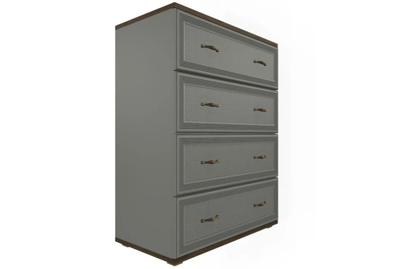 Комод Карина КМ-1011-ГТ-СО  (Гикори Джексон темный/Серый Оникс) — Мебель-центр Озерцо