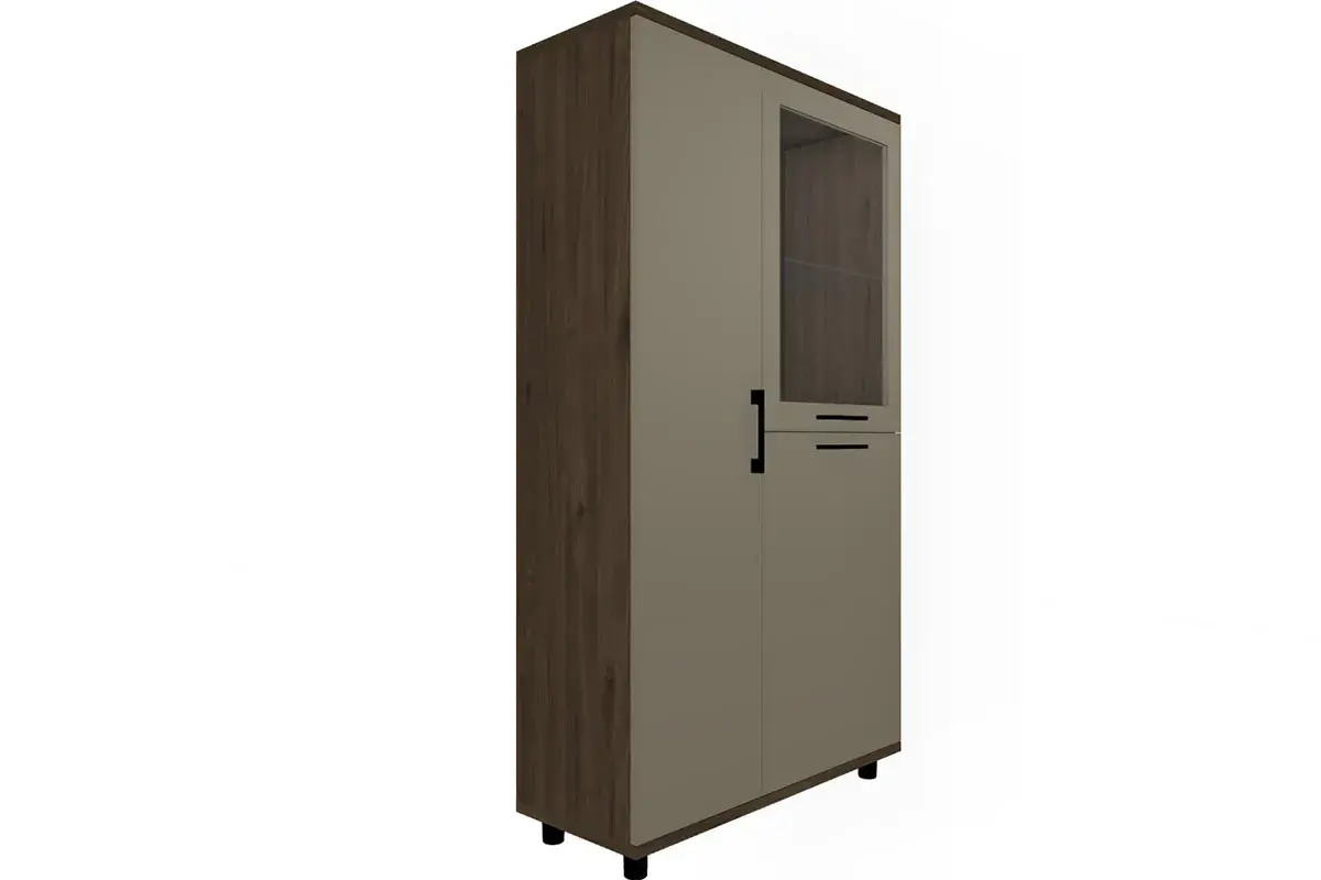 Шкаф многоцелевой ШК-5084-ГТ-ЛМ (Гикори Джексон Темный/Латте Матовый) в мебель-центре Озерцо