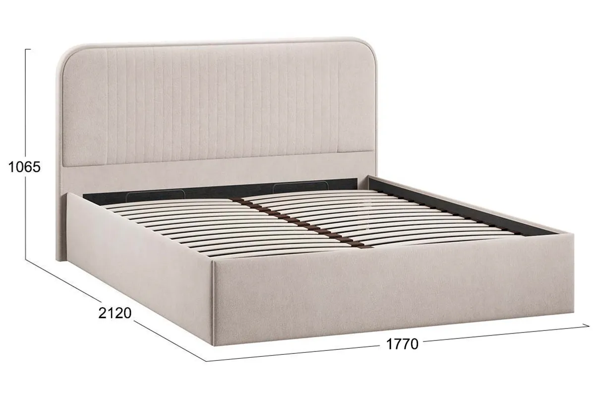 Кровать Тиффани Тип 1 с ПМ и заглушиной 160х200 (Велюр/Мокко светлый) - купить в Озерце