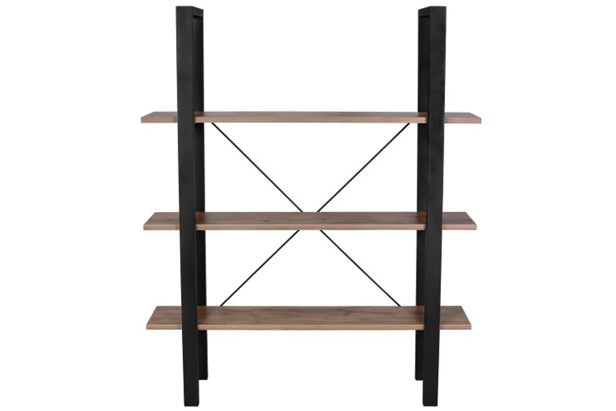 Стеллаж Индия (Металл Черный муар (RAL 9005)/Таксония медовая) в мебель-центре Озерцо