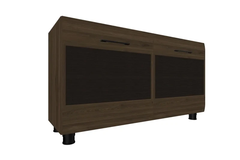 Тумба ТБ-2627 (Гикори Джексон темный-комбинированный) — Мебель-центр Озерцо